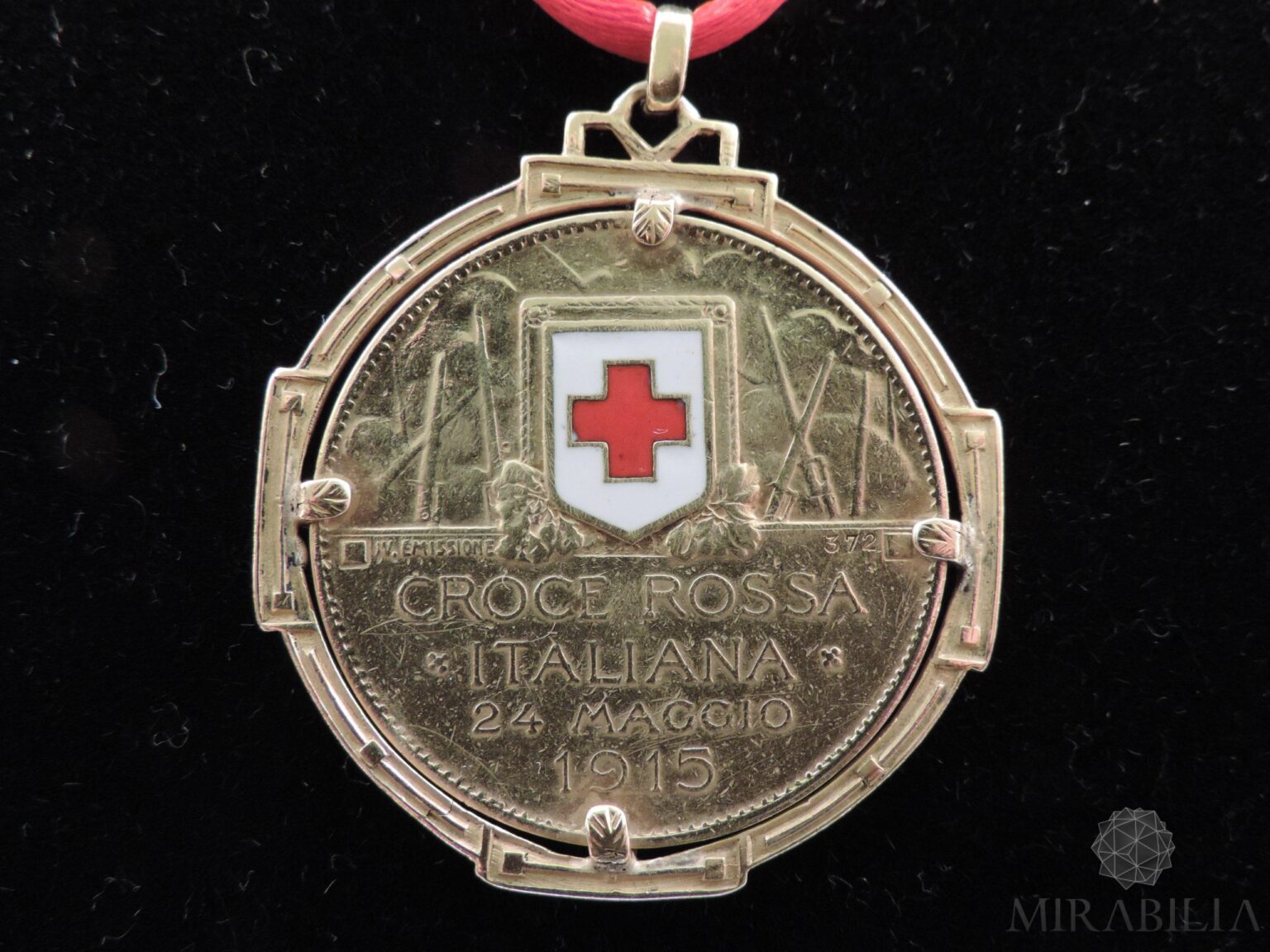Médaillon / Médaille De Mérite Croix Rouge Italienne - République Argento Zecca - Avec Miniature