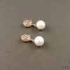 Orecchini a clip con perle coltivate e diamanti, anni ’60 (dettaglio retro clip)